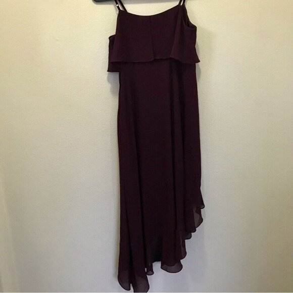 Ali & Jay Women's Burgundy High-Low Chiffon Wrap Cocktail Dress Size S Wedding - Picture 7 of 12